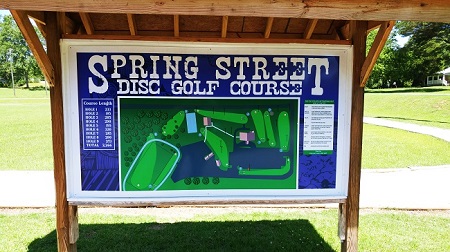 Spring Street Disc Golf Course map board