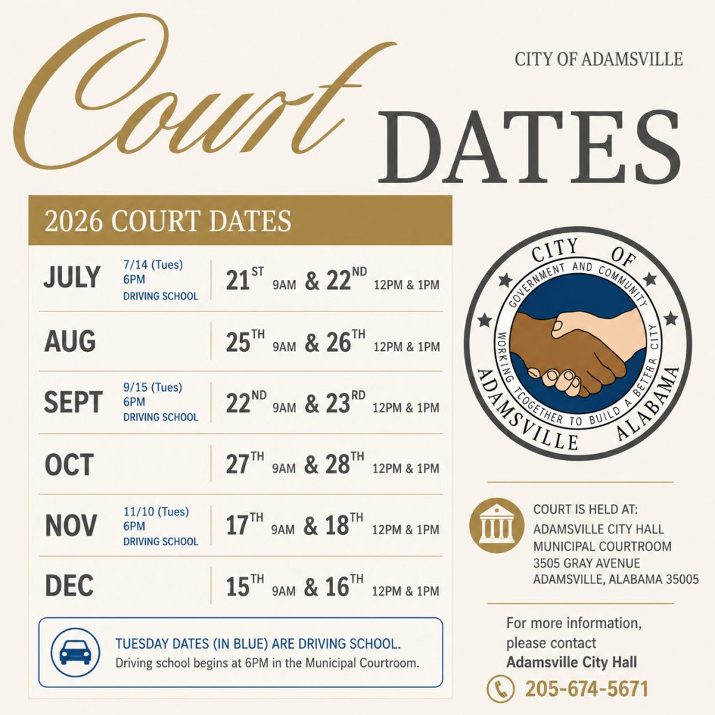 2026 Court Dates flyer (the same dates are in the table above)